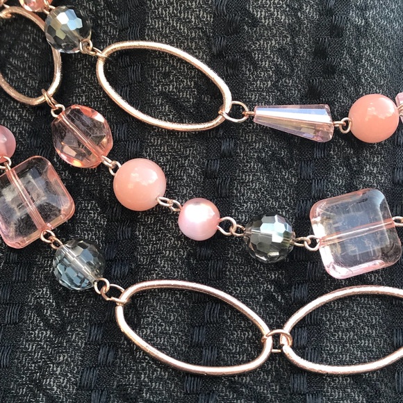 🆕 ASHLEY COOPER Rose Gold Stone Necklace Set - Picture 3 of 7